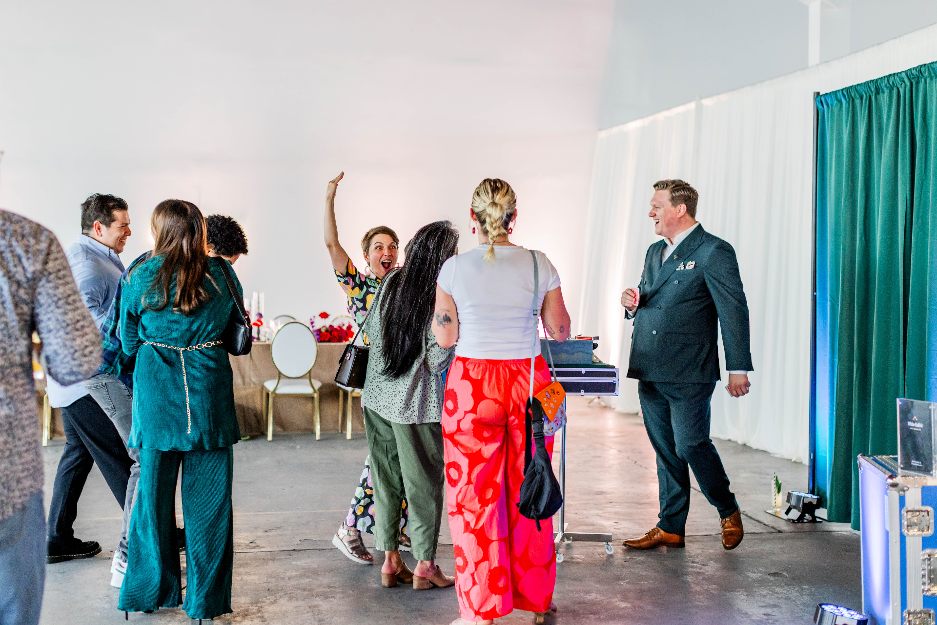 Audience reacting with excitement during a White Rabbit private magic show
